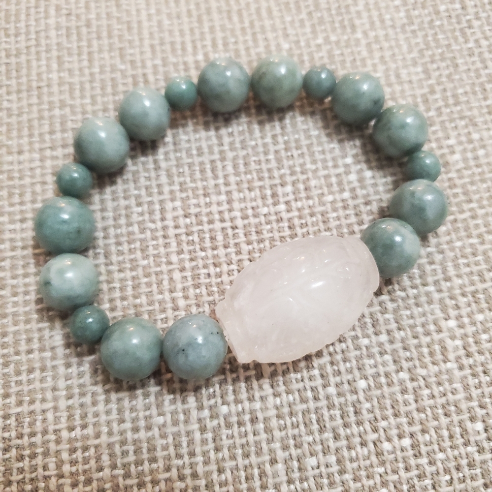 Genuine jade and moonstone.